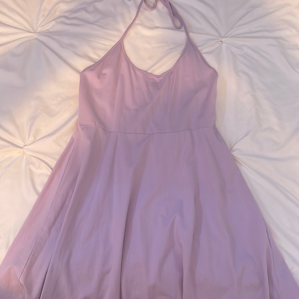 LIGHT PURPLE HALTER DRESS: tie around neck & backless
